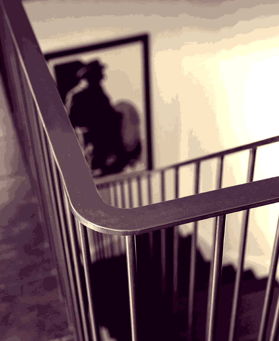Stalen balustrade geboend